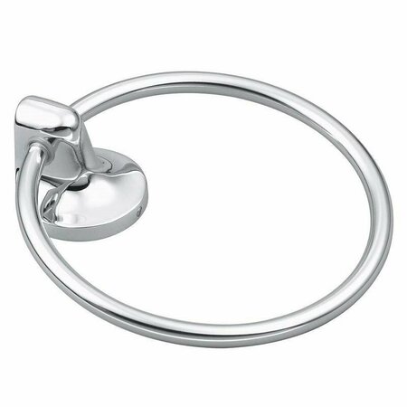 C S I DONNER Moen Aspen Series Towel Ring, 6.186 In Dia Ring, 22 Lb, Zinc, Polished Chrome, Screw Mounting 5886CH